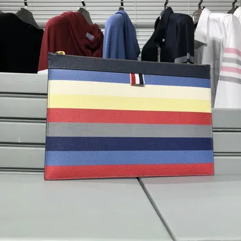 Нова Мъжка чанта-клатч луксозна марка, цветни чанти на Корейския луксозен дизайн, Висококачествени Мъжки ежедневни чанти голям капацитет