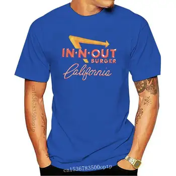 Нова мъжки t-shirt In-n-out Burger California с къс ръкав от 100% памук
