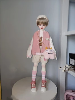 Облекло за кукли BJD 1/4 размер, сладка кукла, розови дрехи, палта, дрехи за кукли BJD, 1/4 комплект аксесоари за кукли (4 точки)