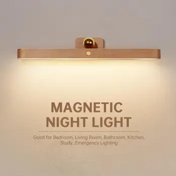 Огледалото Светлинен панел, 3 Режима, Акумулаторна батерия Тоалетка, Лампа за грим, Безжичен Шкаф, Монтиране на Дървена Нощно Осветление