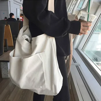 Однотонная холщовая чанта, дамска чанта Мързел Wind, Студентски диагонално чанта с голям капацитет, практичен и модерен
