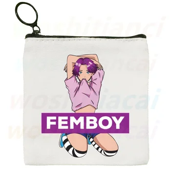 Платно портфейл Femboy fairycore на 90-те години, Чанта за съхранение на потребителски логото, холщовая чанта, Нова чанта за монети в чантата си за ключове