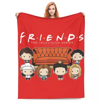 Приятели Chibi Дивана Crew Одеяла С Логото на Фланелевого Украса Friends ТВ Шоу Relax Тънката Покривка за Легло На Открито Покривки за легло