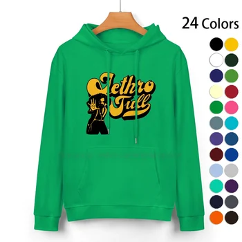 Пуловер с качулка от чист памук, Jethro Tull 24 Цвят Музиката на Jethro Tull Прог Фолк Реколта Ретро Старата графика Иън Андерсън 1970