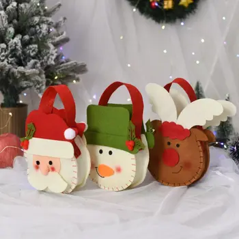 С дръжка, украса за Коледната елха, Нетканая чанта, Украса за дома, Чанта за коледни подаръци, чанта за бонбони, чанта-тоут, подарък чанта