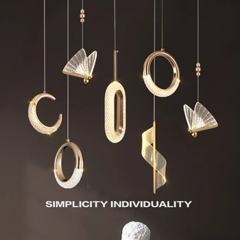 Скандинавски Акрилни дизайн Led Висящи лампи Съвременната Нощна Подвесная лампа Творческа личност Вътрешно Стълбище Десктоп Декоративно осветление
