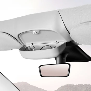 Специално за Tesla, Модел Y Модел 3 Калъф за очила Органайзер Кутия с Аксесоари за интериора на Колата Кутия за съхранение на слънчеви очила сенника на колата