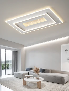 Тавана лампа Nordic LED се Използва за трапезария, спалня, хол, кухня, бял интериор с регулируема яркост и дистанционно управление