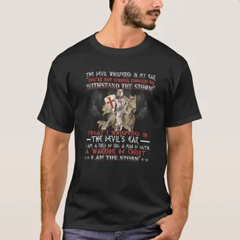 Тениска Warrior of Christ I Am The Storm Knights Templar от 100% памук Кръгло деколте, Лятна Ежедневната Мъжка тениска с къс ръкав, Размер S-3XL