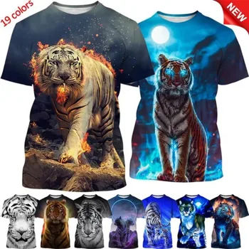 Тениски с 3D-принтом тигър, през цялата деколте, къс ръкав, Onlyfans, мъжки дрехи за cosplay, качествени тениски, ежедневни блузи унисекс