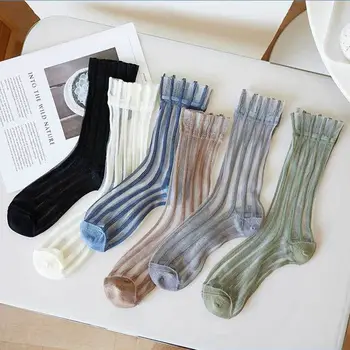 Ультратонкая Скъпа мрежа, Прозрачно лято За жени, стъклени копринени чорапи, Шарени чорапи, дамски чорапи носочные изделия, чорапи със средна дължина