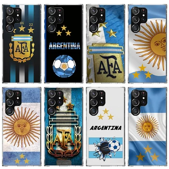 Флаг на Аржентина Калъф За Телефон Samsung Galaxy S23 Ultra S22 + S21 Plus S20 FE Cover S10 S10E S8 S9 S7 Със Силикон Принтом под формата На Миди