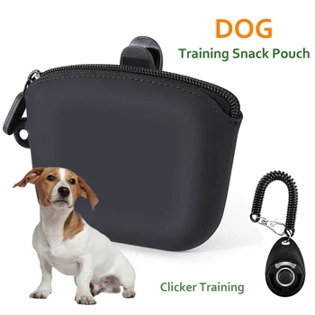 Чанта за лакомство за кучета, преносим тренировочная чанта, малък контейнер за хранене на домашни любимци, водоустойчива силиконова чанта с клипсой колан, в комплект профилни