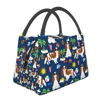 Чанта за обяд за кучета от породата Кавалер Кинг Чарлз Шпаньол с топлоизолация, преносима чанта за обяд в сражение, Многофункционална кутия за храна