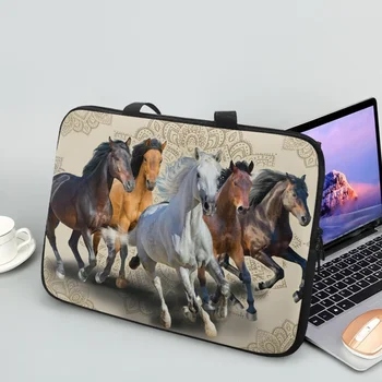 Чанта за таблет с 3D дръжка във формата на кон, висококачествен портфейл за възрастни с цип, 10, 12, 13, 15, 17 инча, калъф за лаптоп, чанта за лаптоп