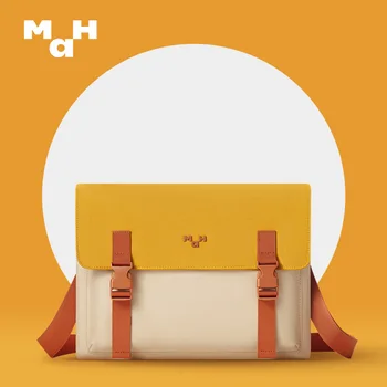 Чанта през рамо MAH, Дамски Контрастная Нишевая Ежедневна Чанта с Хубав Дизайн, Хоризонтална Чанта за пътуване до работа, Чанта за Компютър, Мъжки