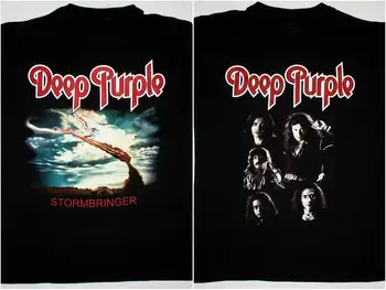 Черна тениска на Deep Purple Stormbringer, унисекс, черен тениска с винтажным принтом