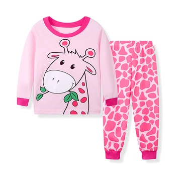 Чисто нов Пролетно-Есенен Комплект на Детски дрехи за дома С Розови Панталони С дълги ръкави във формата На Жираф, Пижами и Пижами за момчета и момичета