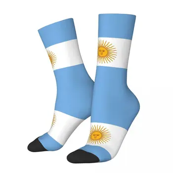 Чорапи с флага на Аржентина за всички сезони, Harajuku, супер меки спортни чорапи със средна дължина, меки ежедневни чорапи за мъже и жени, подаръци